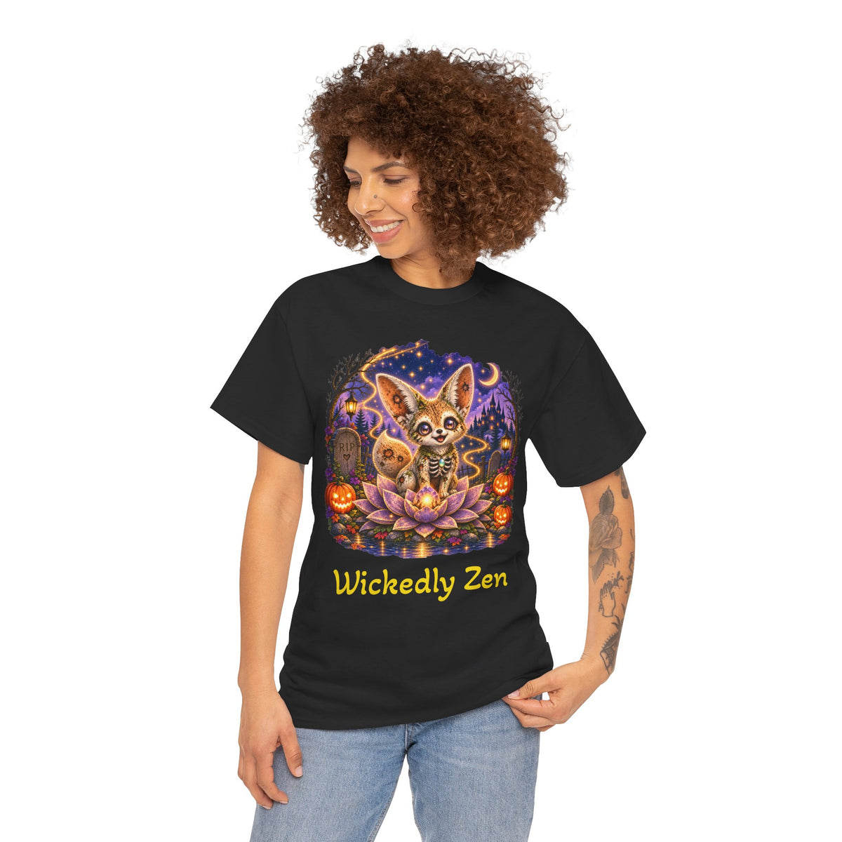 Glimmer the Zombie Fennec Fox Halloween T-Shirt | Wickedly Zen