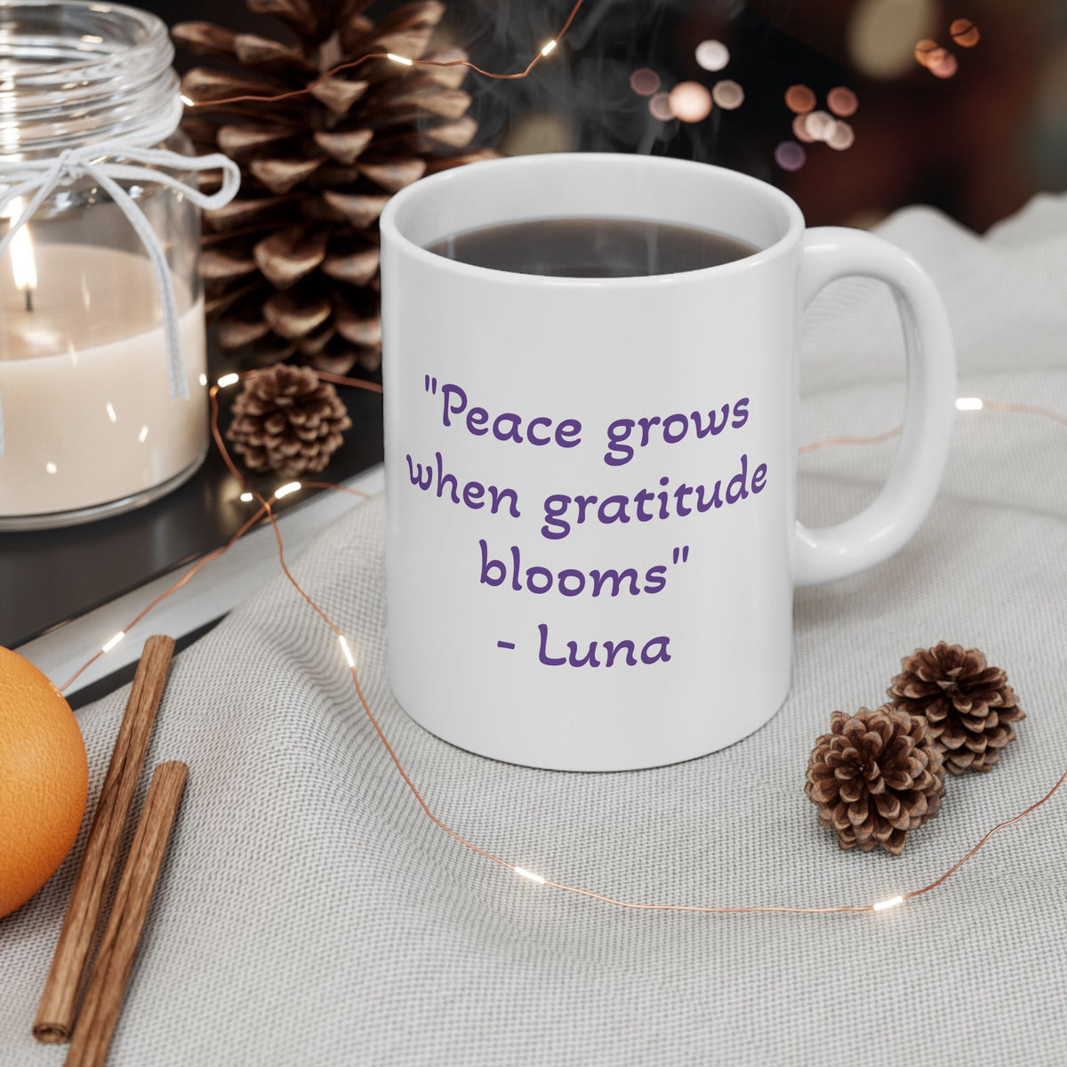 Luna the Serene Kitten Ceramic Mug