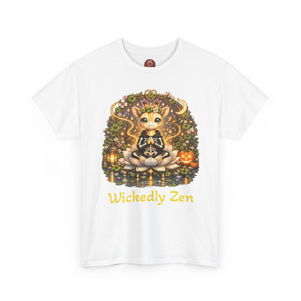 Juniper the Cute Skeleton Giraffe Halloween T-Shirt | Wickedly Zen