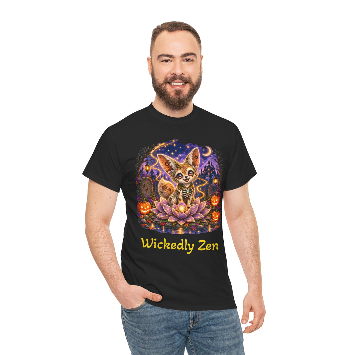 Glimmer the Zombie Fennec Fox Halloween T-Shirt | Wickedly Zen