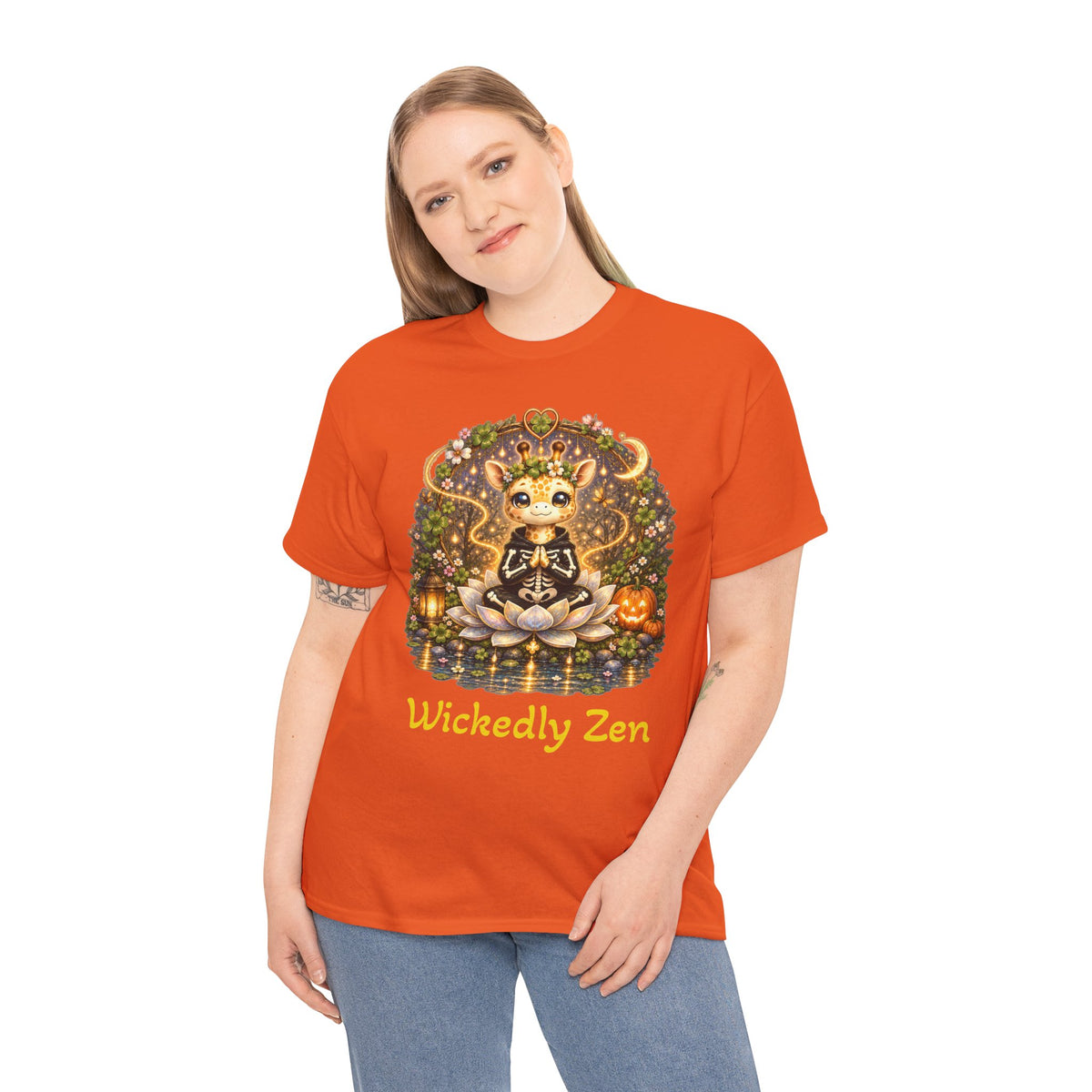 Juniper the Cute Skeleton Giraffe Halloween T-Shirt | Wickedly Zen