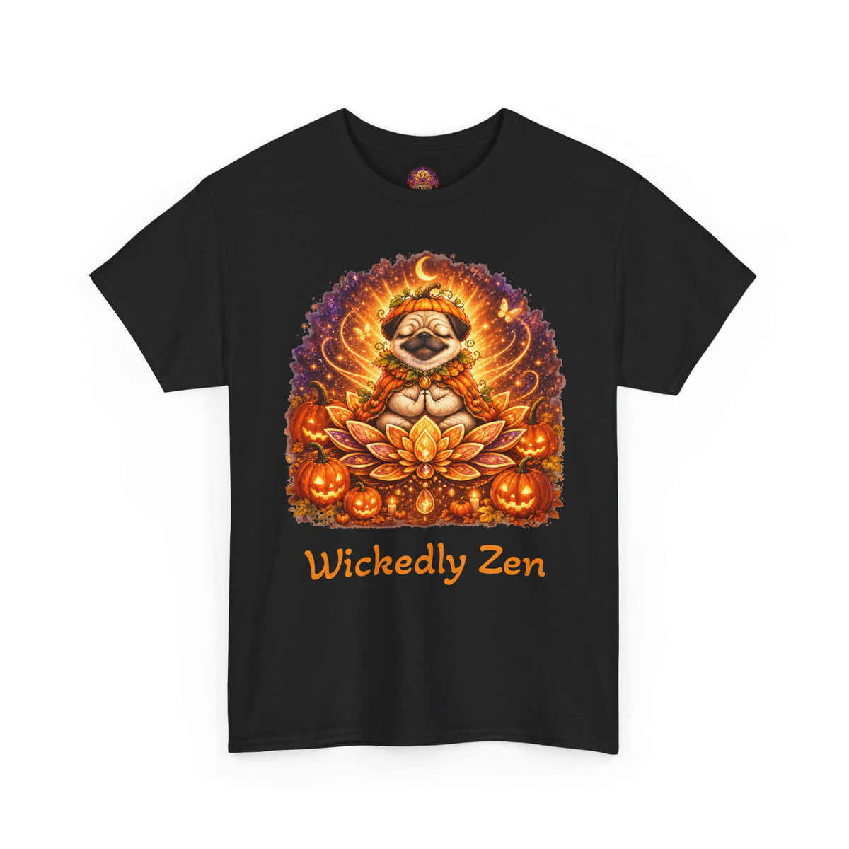 Biscuit the Pumpkin Spirit Pug Halloween T-Shirt | Wickedly Zen