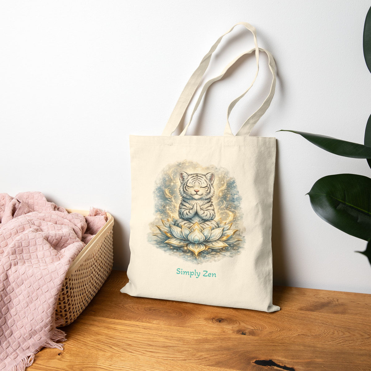 Shiro the Noble White Tiger Tote Bag | Nobility & Inner Strength Bag | Simply Zen Vibe