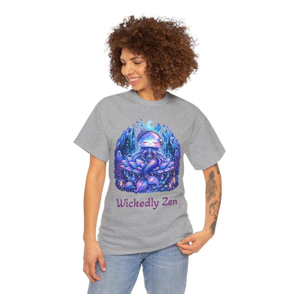Aurelia the Haunted Mermaid Jellyfish Halloween T-Shirt | Wickedly Zen
