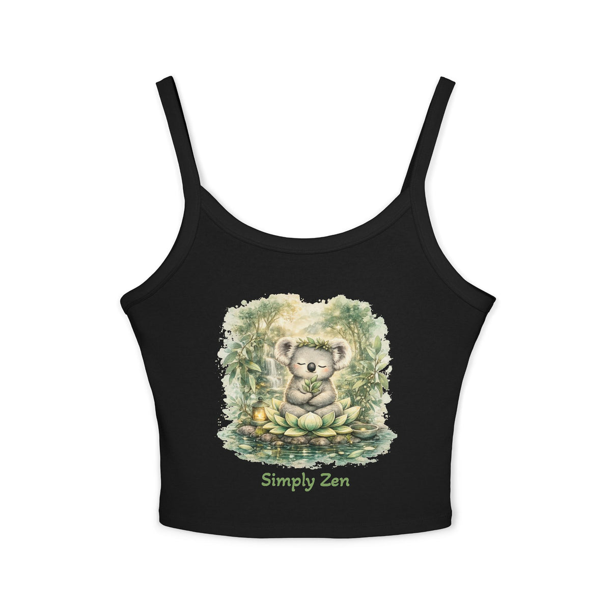 Bodhi the Peaceful Koala Tank Top | Zen Koala Women’s Crop Tank