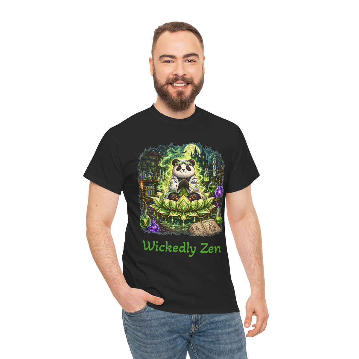 Bamboo the Mad Scientist Panda Halloween T-Shirt | Wickedly Zen