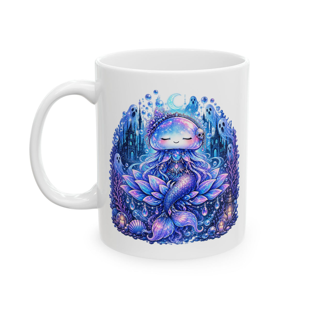 Aurelia the Haunted Mermaid Mug – Cute Spooky Halloween Ceramic Mug | Wickedly Zen