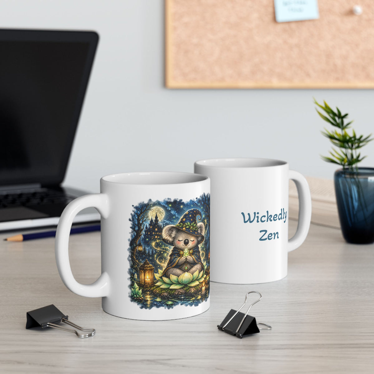 Bodhi the Wizard Koala Halloween Mug – Wickedly Zen Cute Witchy Ceramic Coffee Mug