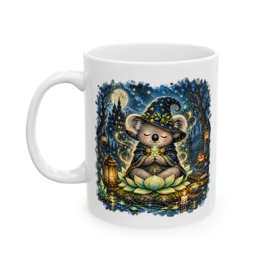 Bodhi the Wizard Koala Halloween Mug – Wickedly Zen Cute Witchy Ceramic Coffee Mug