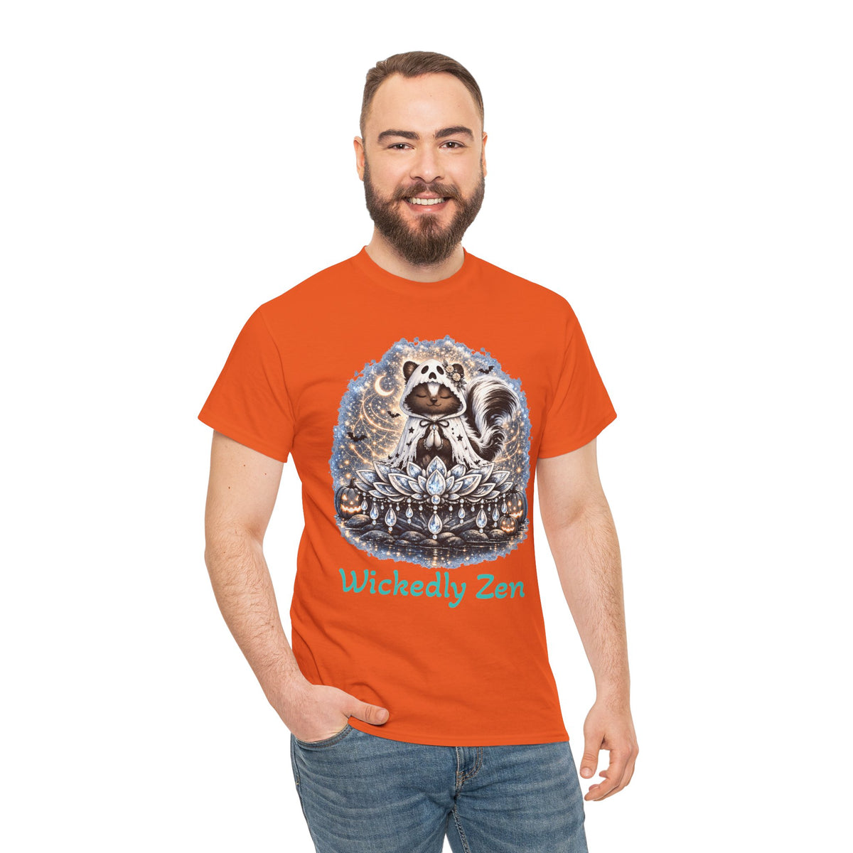 Sterling the Ghost Skunk T-Shirt – Wickedly Zen Cute Halloween Skunk Tee