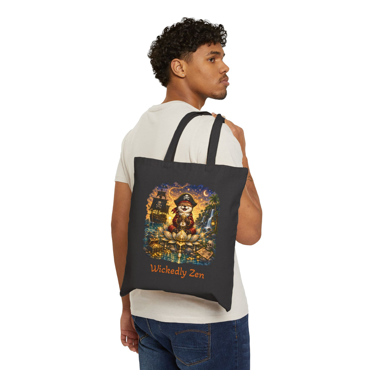 Sunny the Pirate Otter Tote Bag – Cute Halloween Canvas Tote | Wickedly Zen