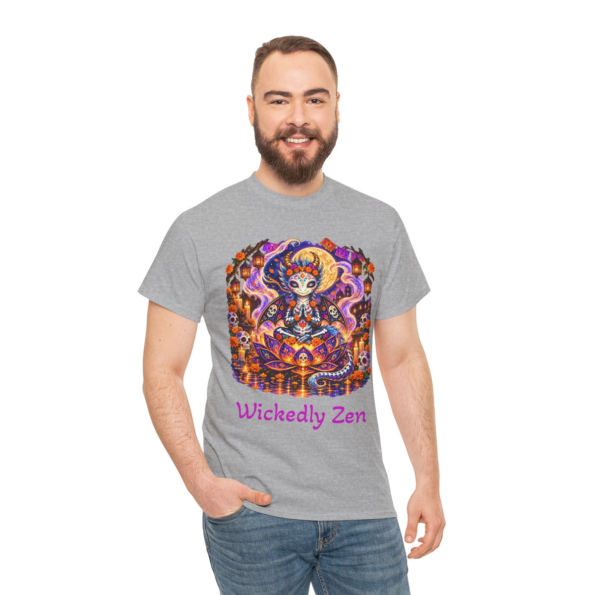 Zephyr the Día de los Muertos Dragon T-Shirt — Wickedly Zen Halloween Tee