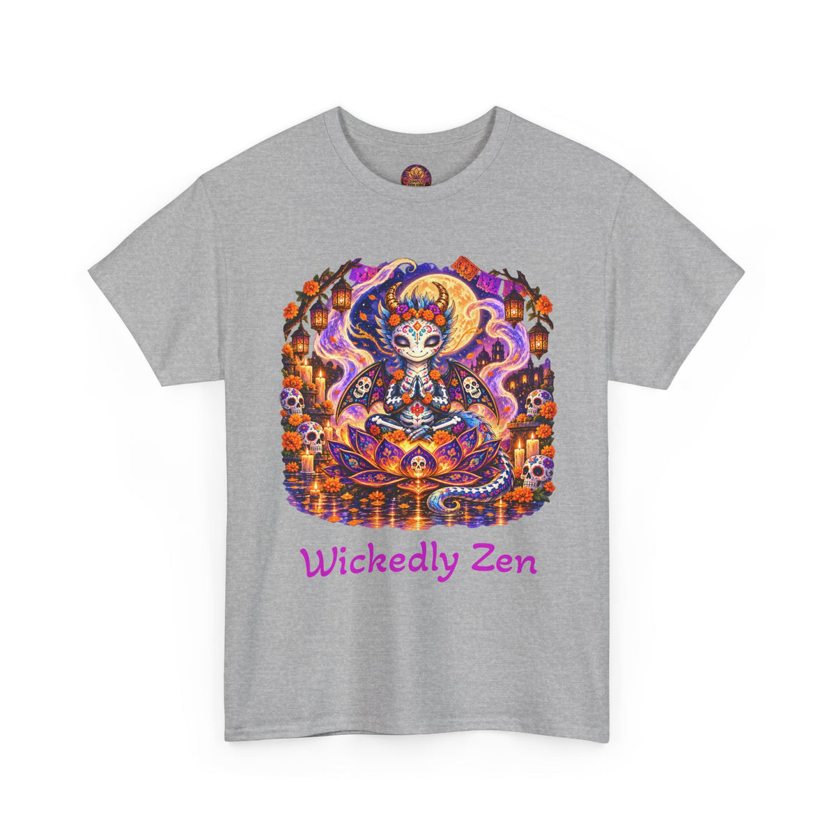 Zephyr the Día de los Muertos Dragon T-Shirt — Wickedly Zen Halloween Tee