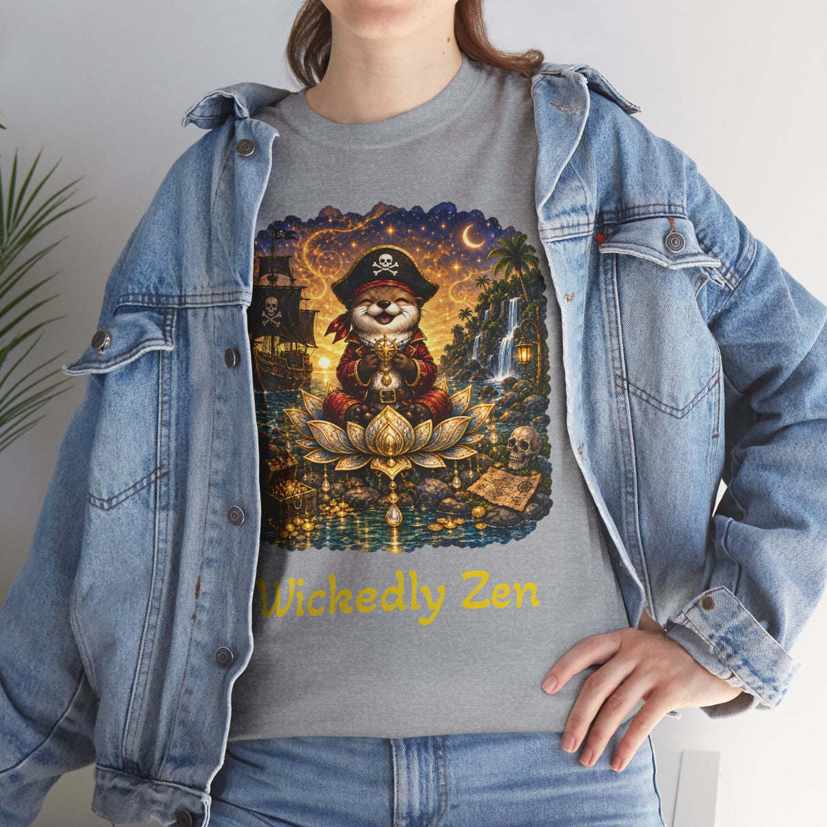 Sunny the Pirate Otter T-Shirt — Wickedly Zen Halloween Tee | Cute Pirate Otter Shirt