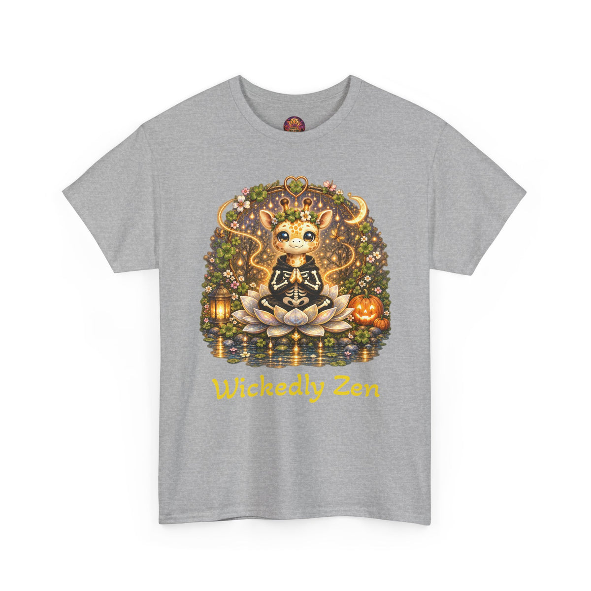 Juniper the Cute Skeleton Giraffe Halloween T-Shirt | Wickedly Zen