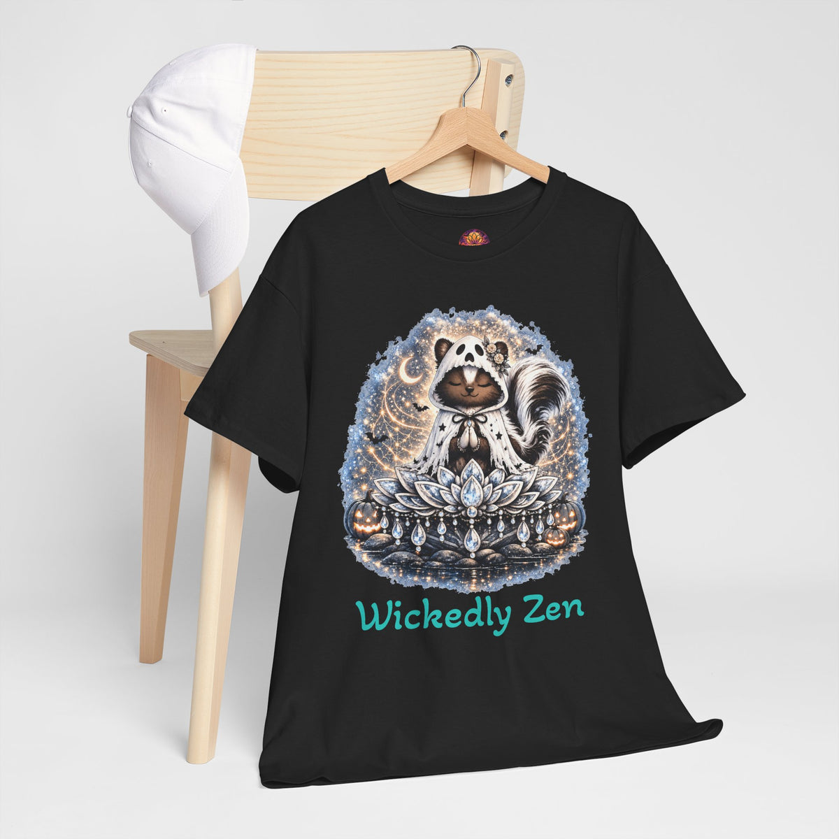 Sterling the Ghost Skunk T-Shirt – Wickedly Zen Cute Halloween Skunk Tee