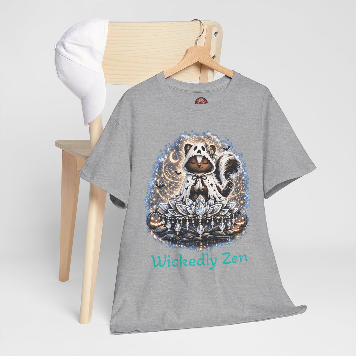 Sterling the Ghost Skunk T-Shirt – Wickedly Zen Cute Halloween Skunk Tee
