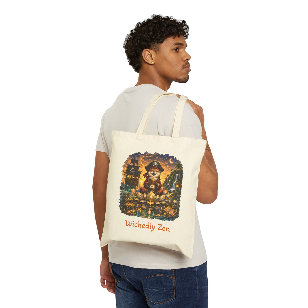 Sunny the Pirate Otter Tote Bag – Cute Halloween Canvas Tote | Wickedly Zen