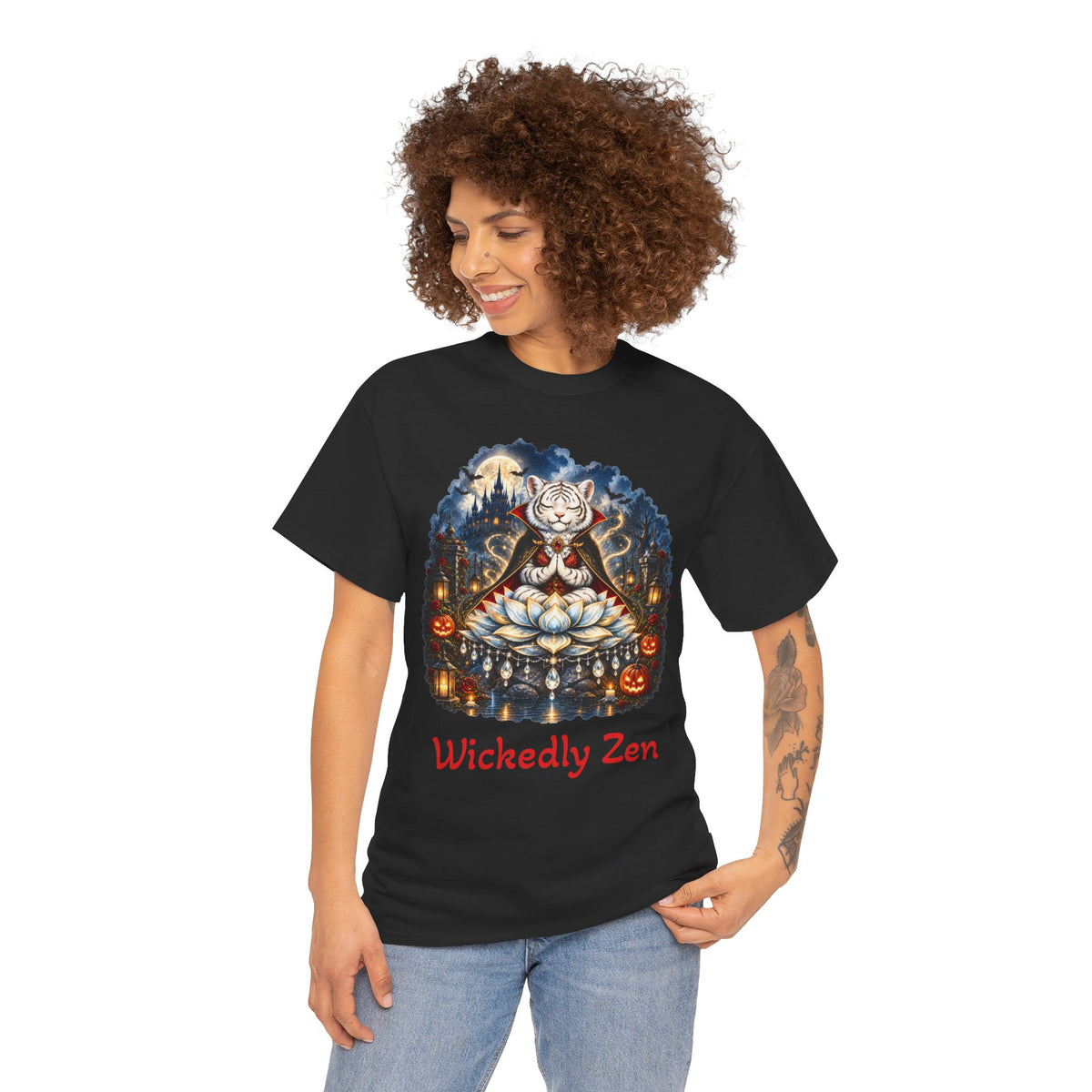 Shiro the Vampire White Tiger T-Shirt – Wickedly Zen Halloween Tiger Tee