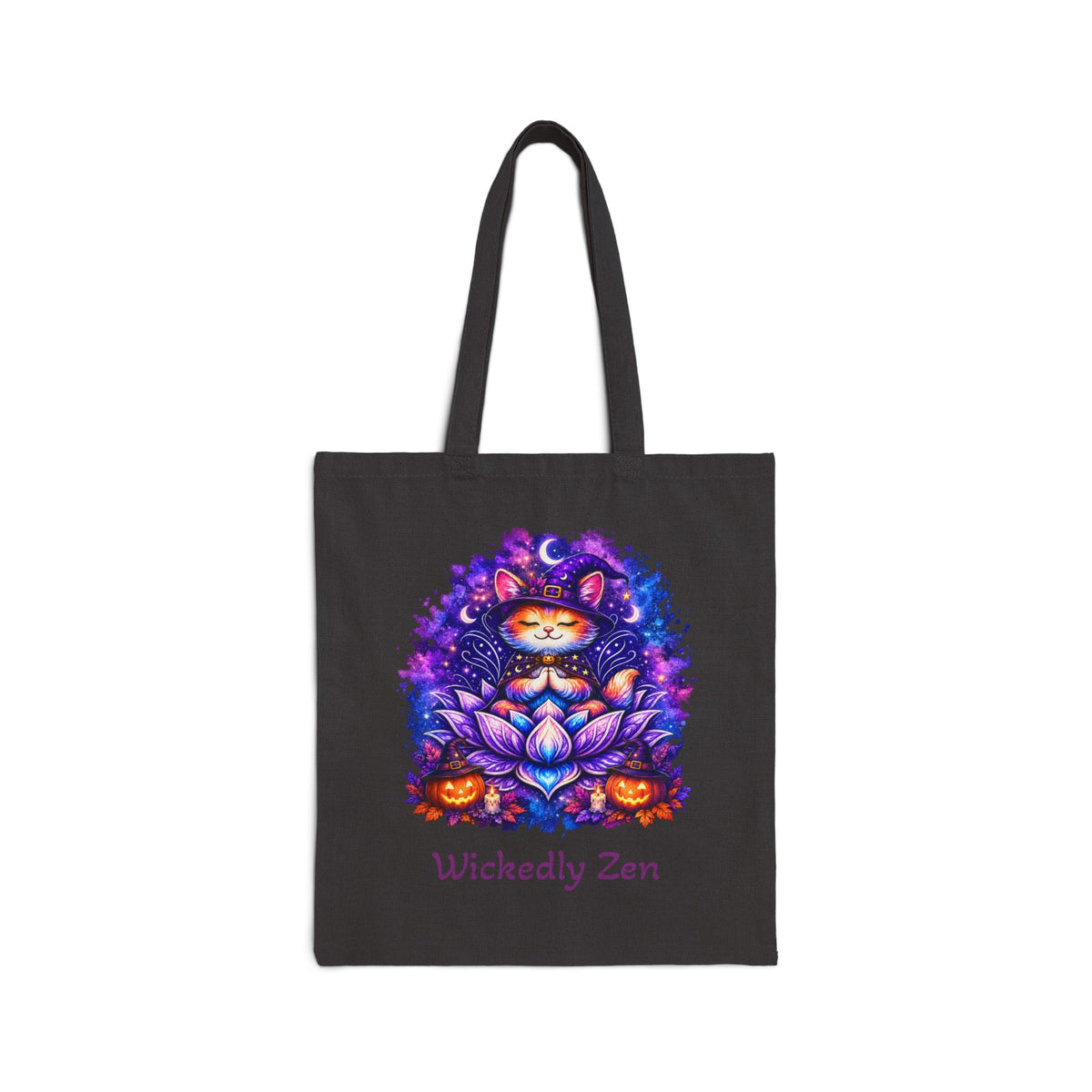 Luna the Witch Kitten Tote Bag – Cute Halloween Wickedly Zen Canvas Tote