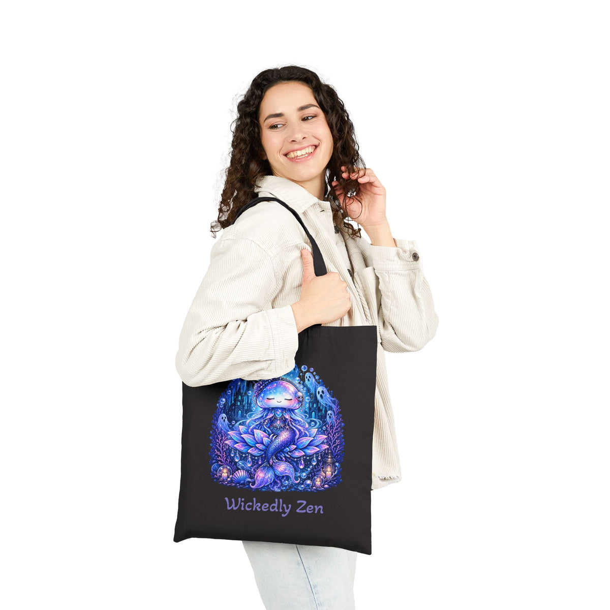 Aurelia the Haunted Mermaid Tote Bag | Wickedly Zen Halloween Tote