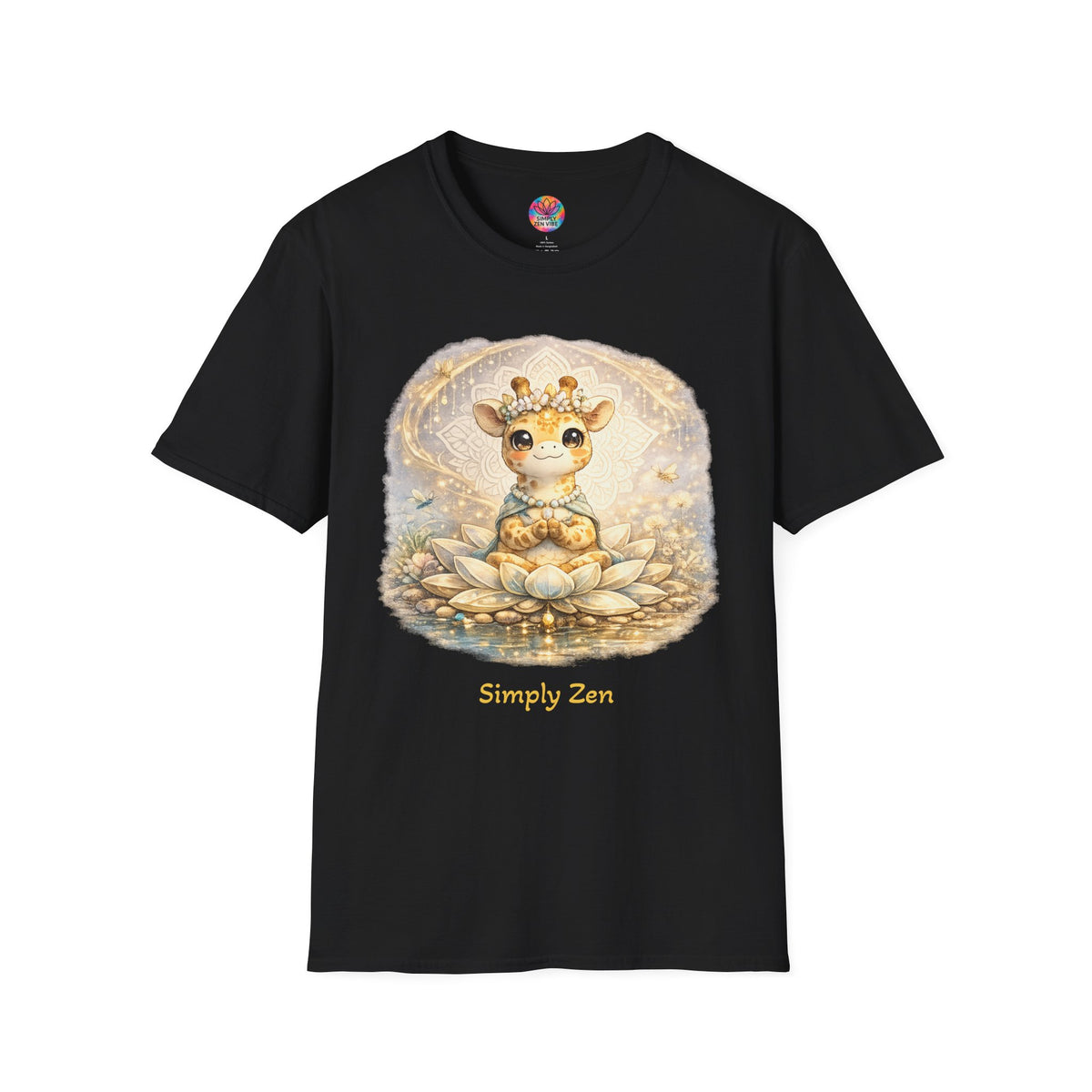 Juniper the Grateful Giraffe T-Shirt | Zen Giraffe Lotus Graphic Tee