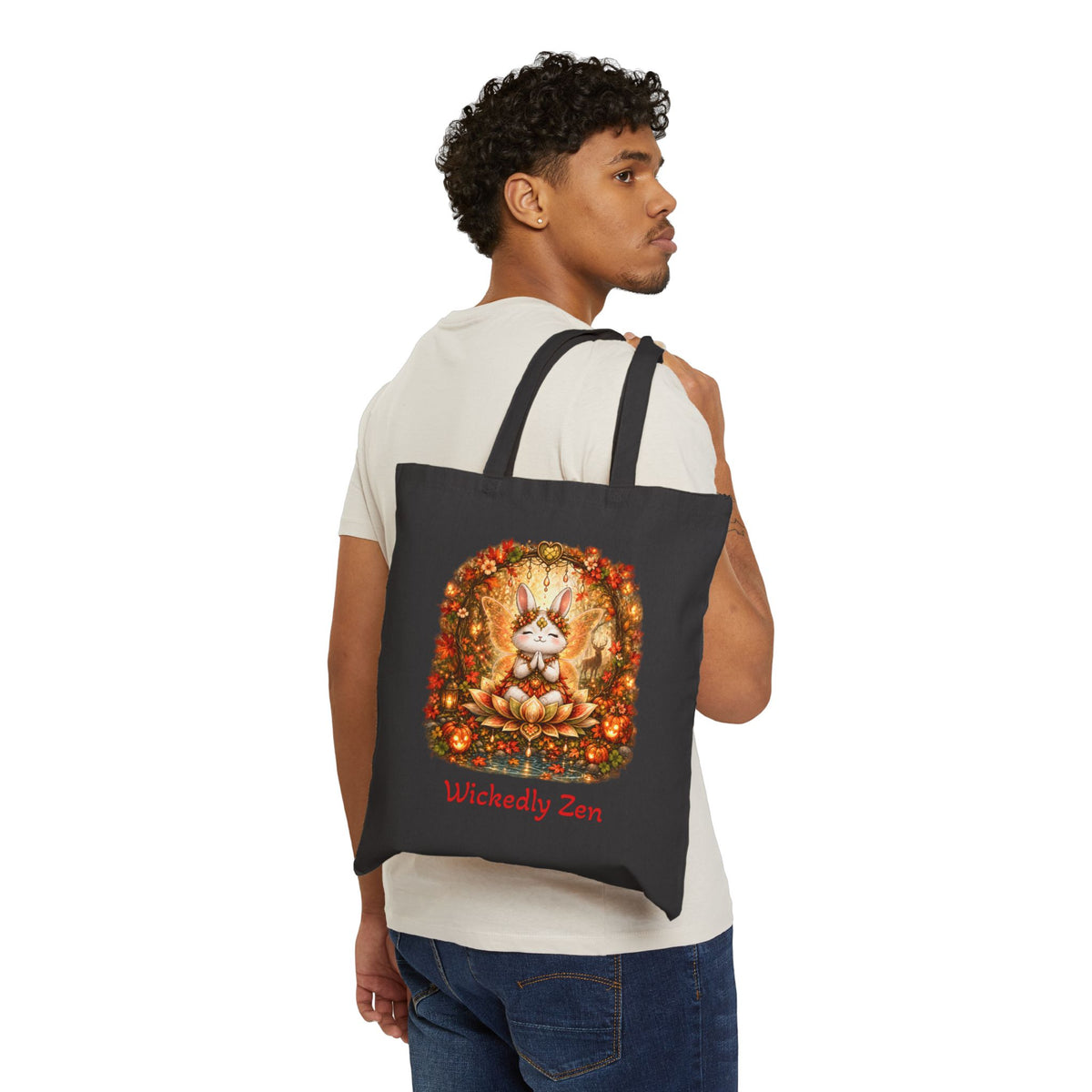 Clover the Autumn Fairy Bunny Tote Bag – Cute Halloween Wickedly Zen Canvas Tote