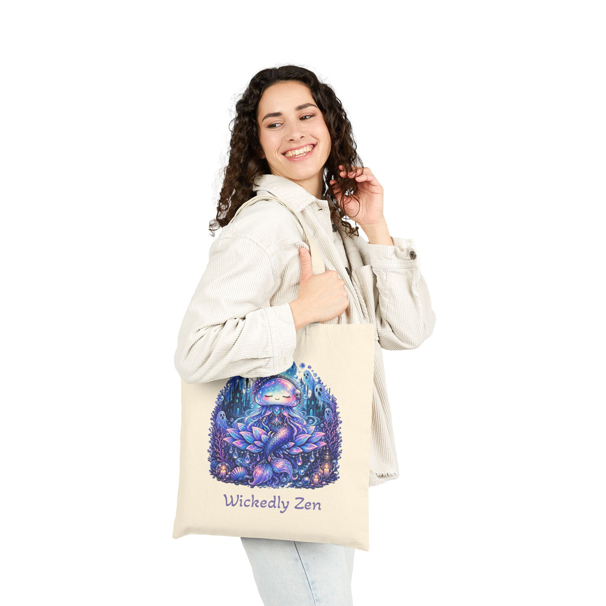 Aurelia the Haunted Mermaid Tote Bag | Wickedly Zen Halloween Tote