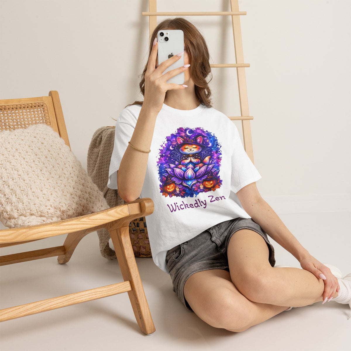 Luna the Witch Kitten Halloween T-Shirt | Wickedly Zen