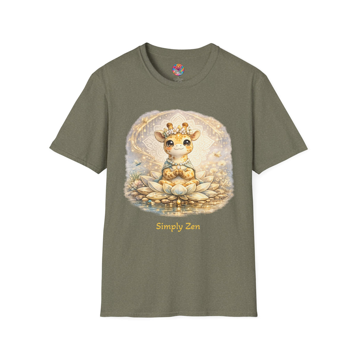 Juniper the Grateful Giraffe T-Shirt | Zen Giraffe Lotus Graphic Tee