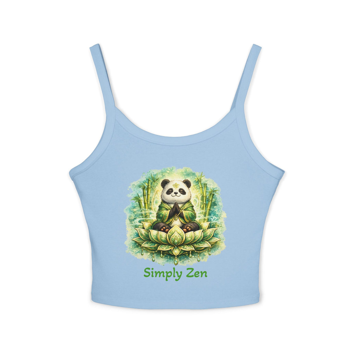 Bamboo the Contentment Panda Women's Crop Tank Top | Cute Zen Panda Meditation Shirt