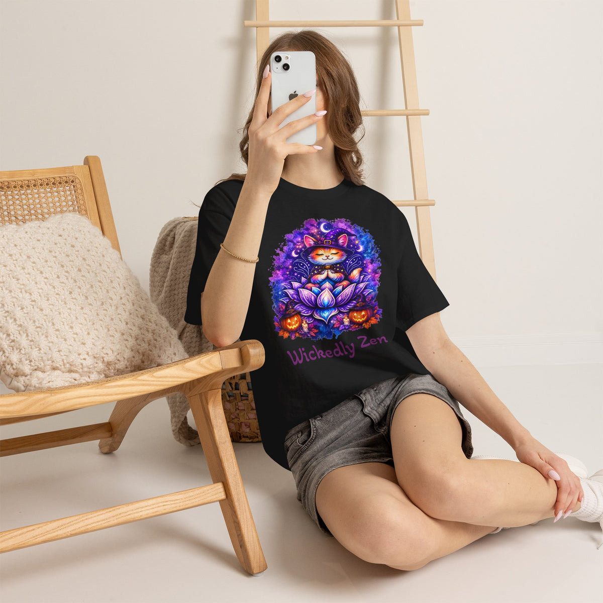 Luna the Witch Kitten Halloween T-Shirt | Wickedly Zen