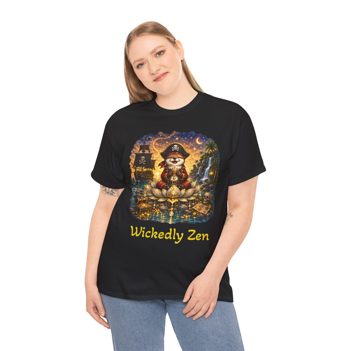 Sunny the Pirate Otter T-Shirt — Wickedly Zen Halloween Tee | Cute Pirate Otter Shirt