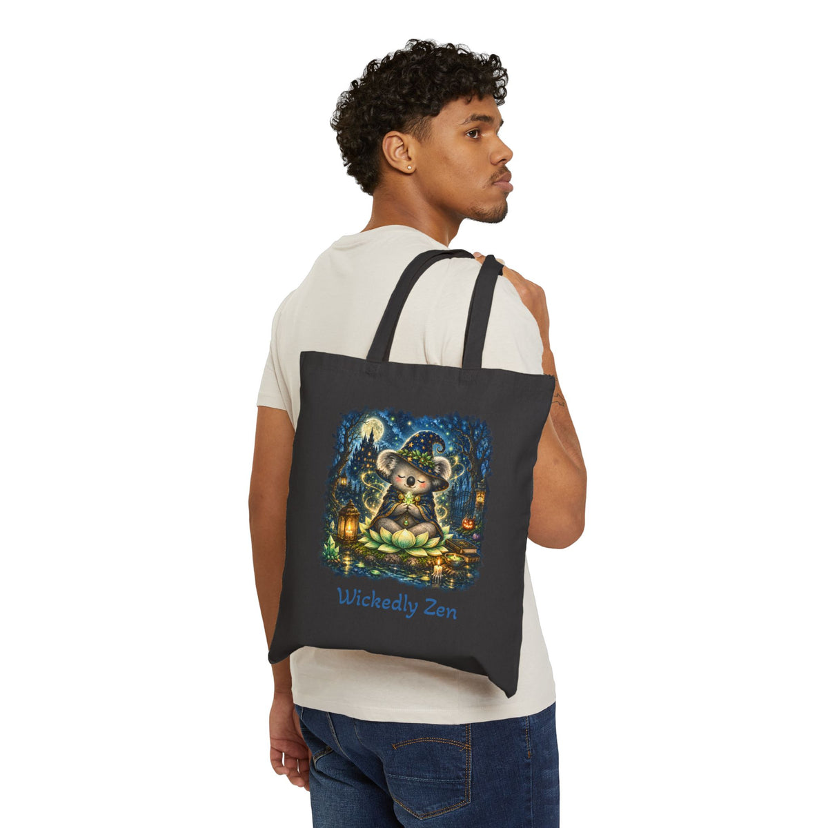 Bodhi the Wizard Koala Tote Bag – Cute Halloween Wickedly Zen Canvas Tote