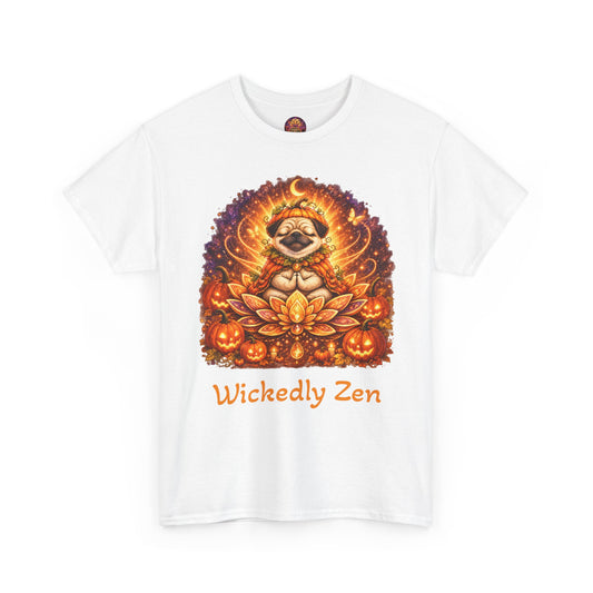 Biscuit the Pumpkin Spirit Pug Halloween T-Shirt | Wickedly Zen