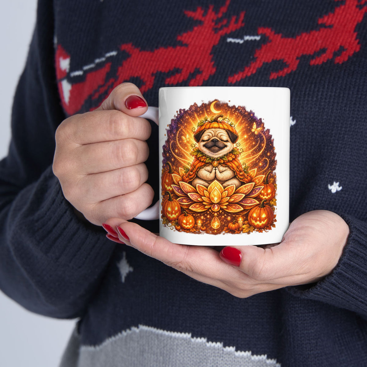 Biscuit the Pumpkin Spirit Pug Halloween Mug – Wickedly Zen Cute Fall Ceramic Coffee Mug