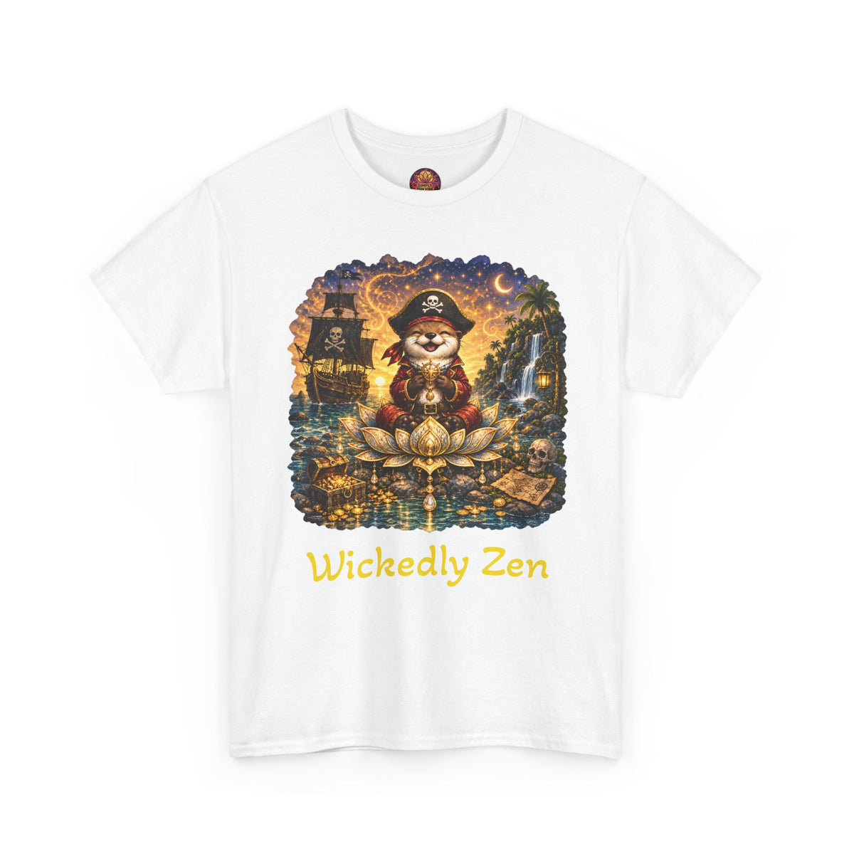 Sunny the Pirate Otter T-Shirt — Wickedly Zen Halloween Tee | Cute Pirate Otter Shirt