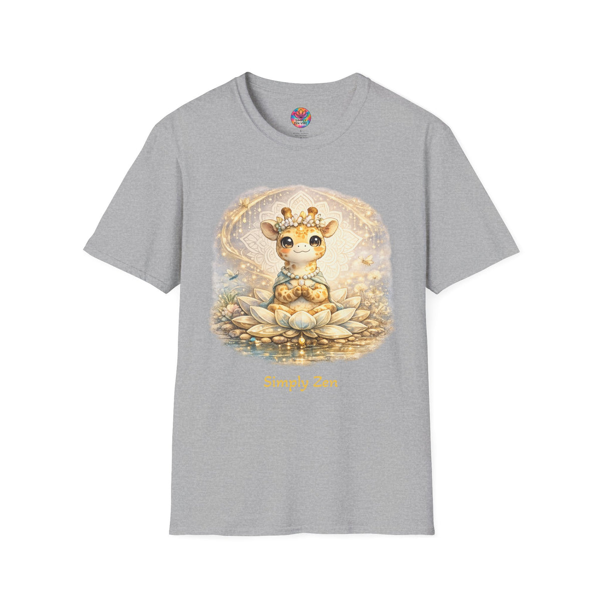 Juniper the Grateful Giraffe T-Shirt | Zen Giraffe Lotus Graphic Tee