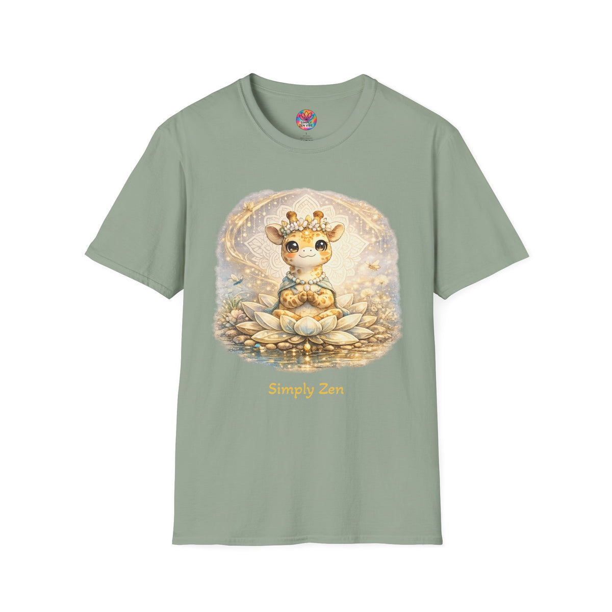 Juniper the Grateful Giraffe T-Shirt | Zen Giraffe Lotus Graphic Tee