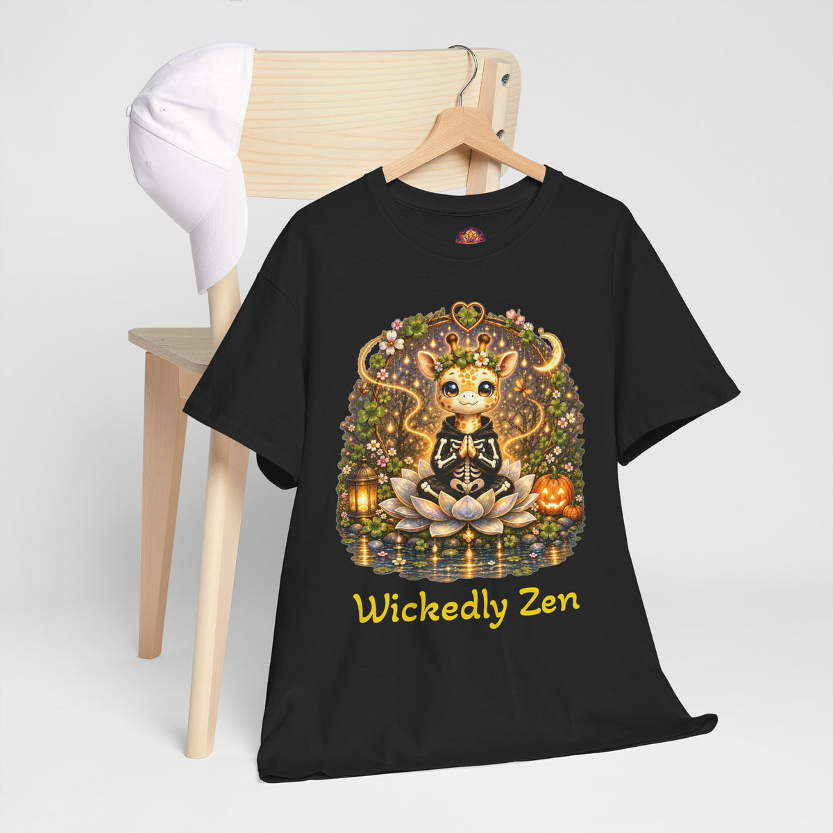 Juniper the Cute Skeleton Giraffe Halloween T-Shirt | Wickedly Zen