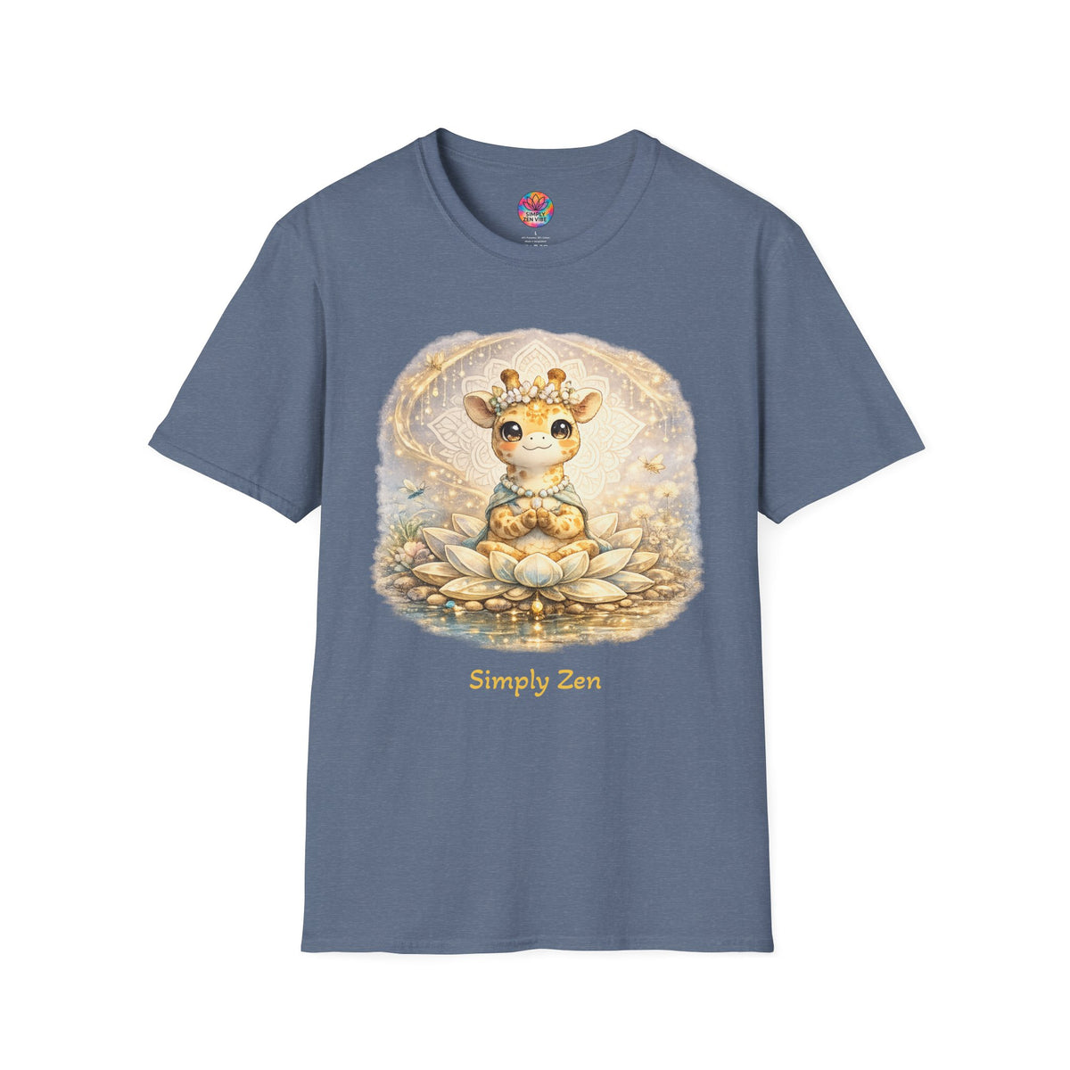 Juniper the Grateful Giraffe T-Shirt | Zen Giraffe Lotus Graphic Tee