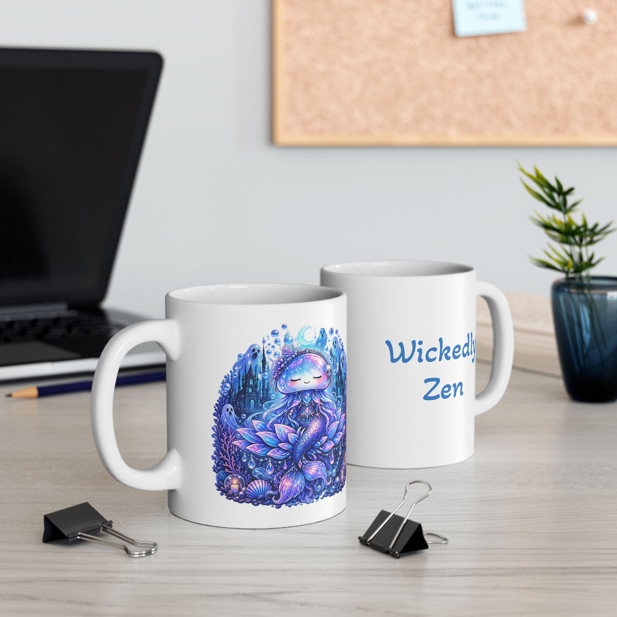 Aurelia the Haunted Mermaid Mug – Cute Spooky Halloween Ceramic Mug | Wickedly Zen