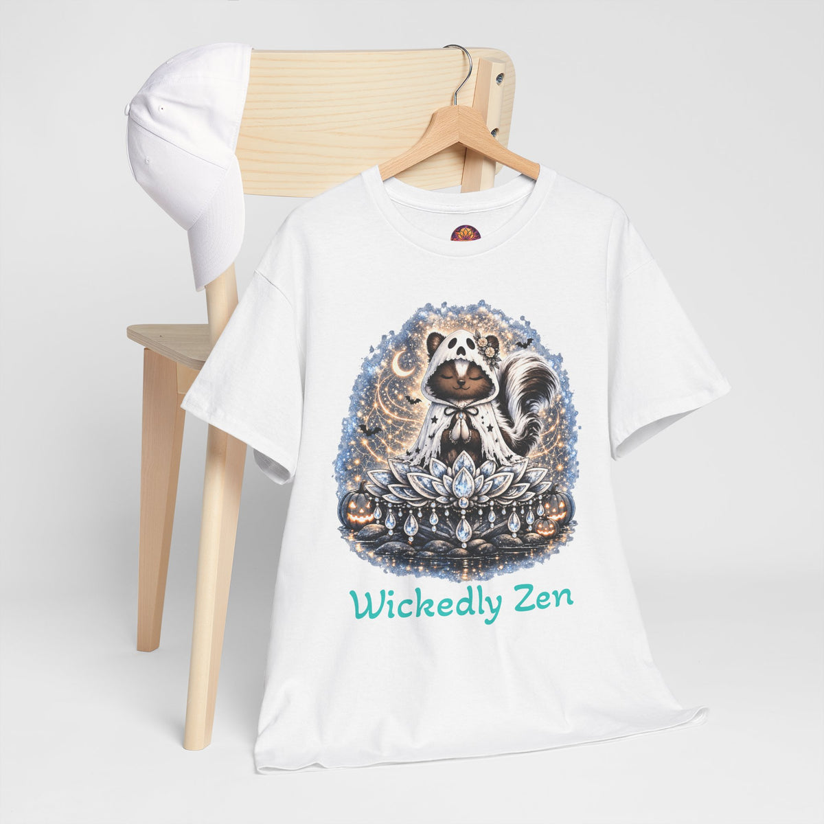 Sterling the Ghost Skunk T-Shirt – Wickedly Zen Cute Halloween Skunk Tee