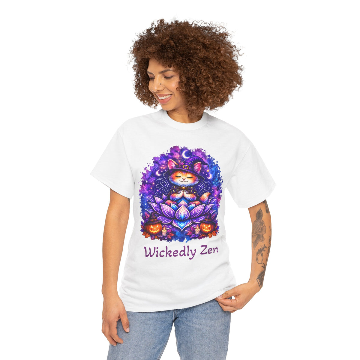 Luna the Witch Kitten Halloween T-Shirt | Wickedly Zen