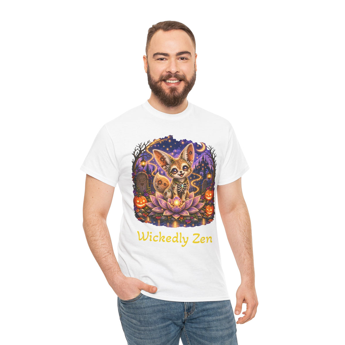 Glimmer the Zombie Fennec Fox Halloween T-Shirt | Wickedly Zen