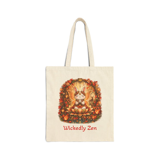 Clover the Autumn Fairy Bunny Tote Bag – Cute Halloween Wickedly Zen Canvas Tote