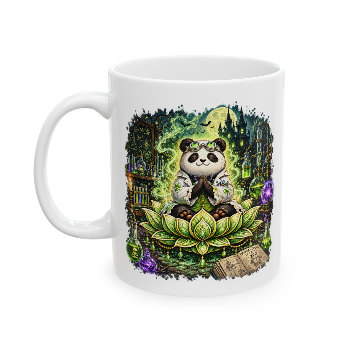 Bamboo the Mad Scientist Panda Halloween Mug – Wickedly Zen Cute Spooky Ceramic Coffee Mug