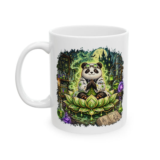 Bamboo the Mad Scientist Panda Halloween Mug – Wickedly Zen Cute Spooky Ceramic Coffee Mug