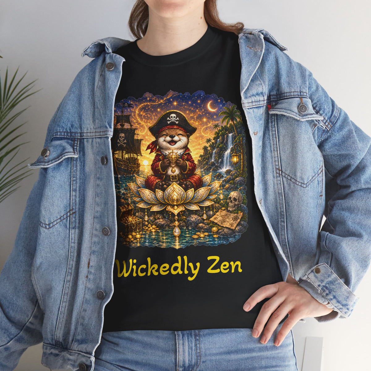 Sunny the Pirate Otter T-Shirt — Wickedly Zen Halloween Tee | Cute Pirate Otter Shirt