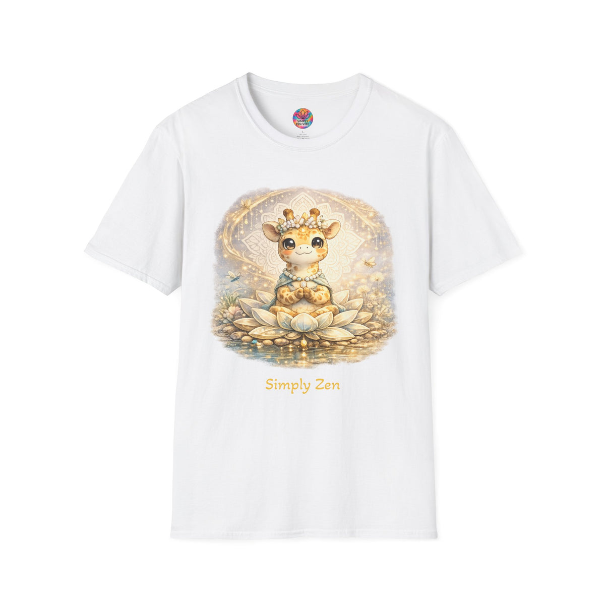 Juniper the Grateful Giraffe T-Shirt | Zen Giraffe Lotus Graphic Tee